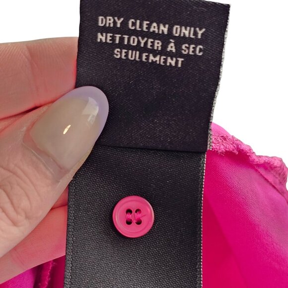 Le Chateau Silk Blend Pink Button Down Blouse Sz M - Picture 9 of 9